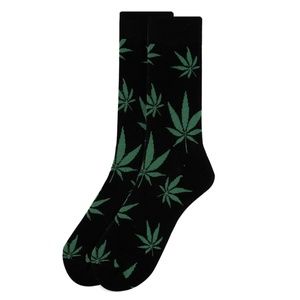 New Men's Weed Leaf Novelty Crew